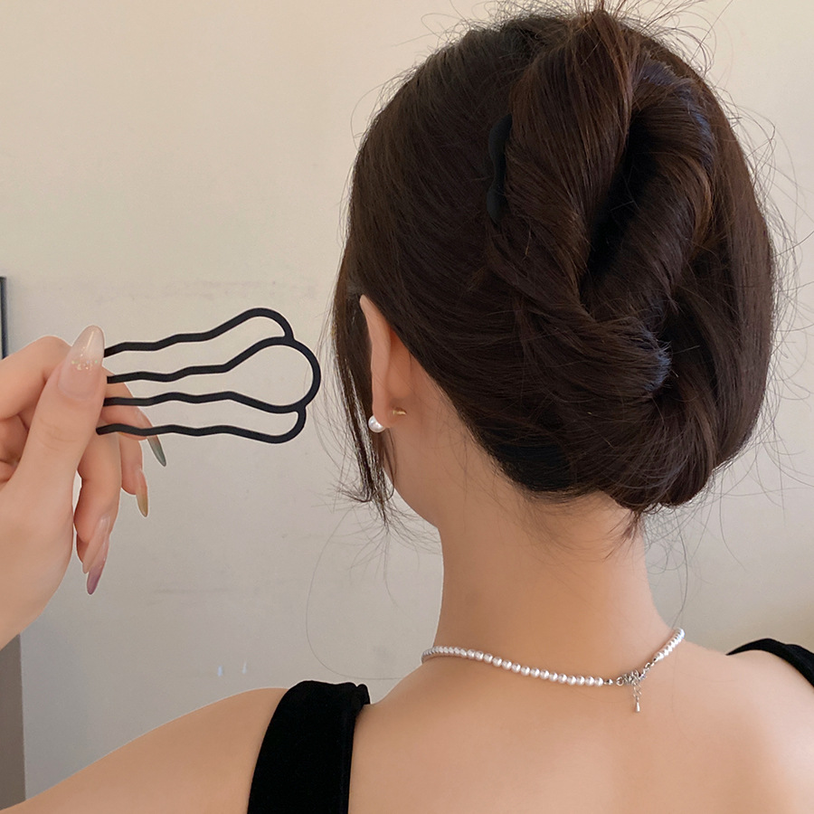 Women Fashion Hair Style - Metalen U-vormige Haarvork Kammen Eenvoudige Achterkant