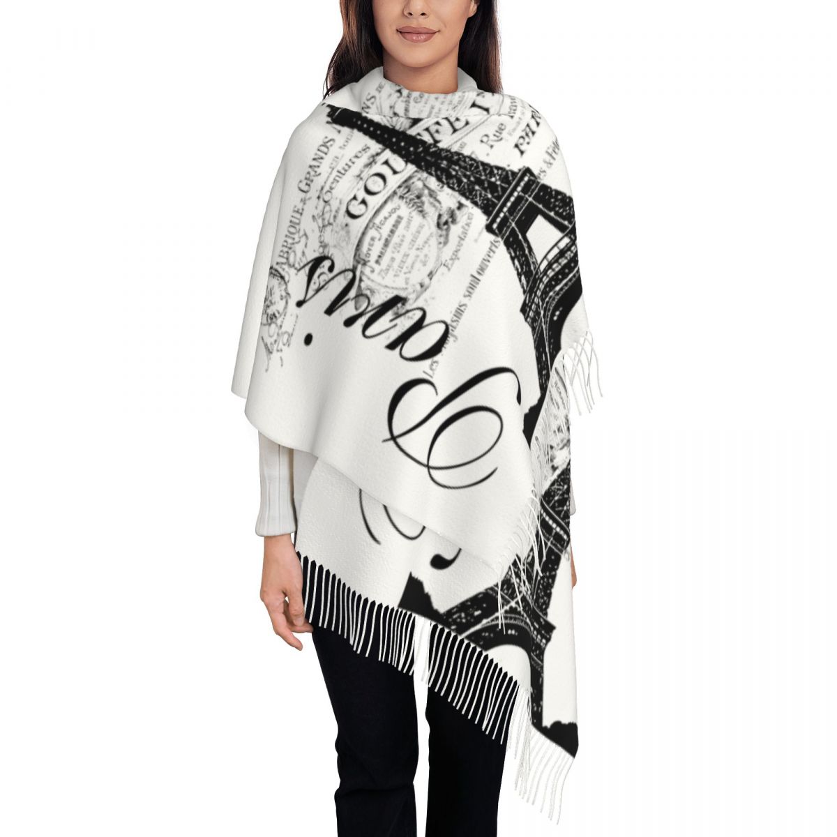 Women'S Fashion Paris - Op maat gemaakte vintage Eiffeltoren sjaal