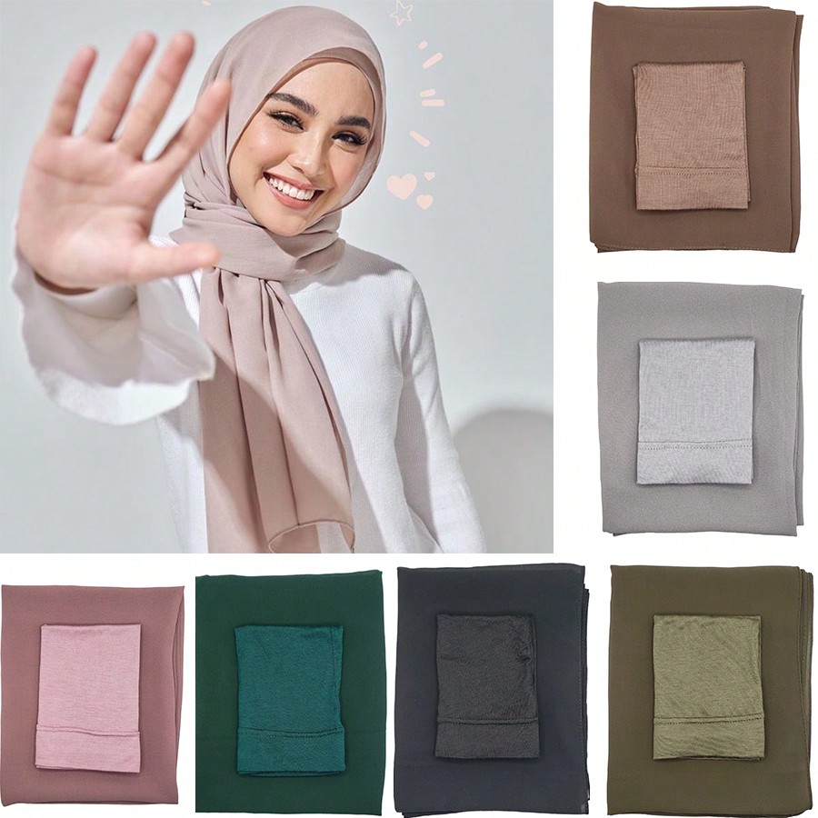 Women Fashion Youtube - 2-delig dames hijab sjaal en muts