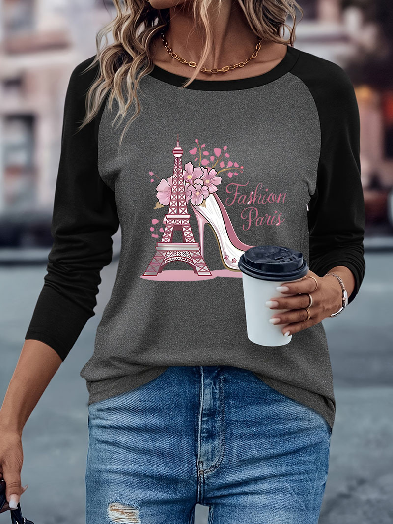 Women'S Fashion Paris - Mode Parijs Bloemenprint T-Shirt Dames Casual