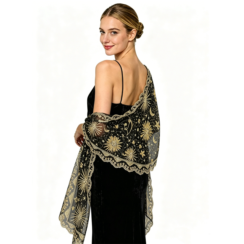Women'S Fashion Of The 1920S - Jaren '20 met pailletten versierde bloemenborduursels