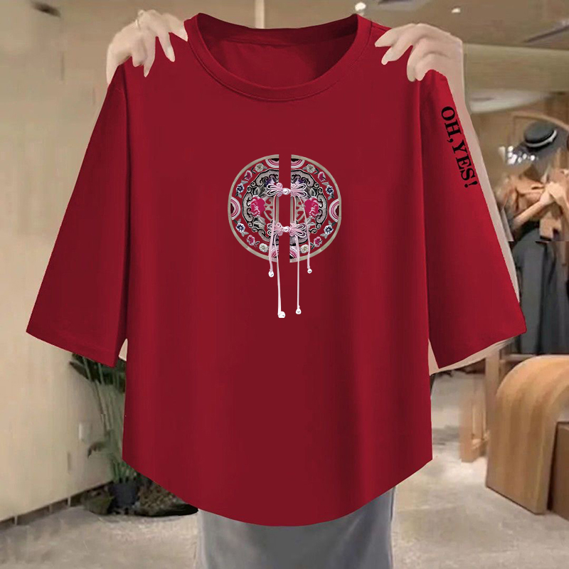 Women Fashion Over 40 - Slankmakend casual T-shirt met driekwartmouwen voor