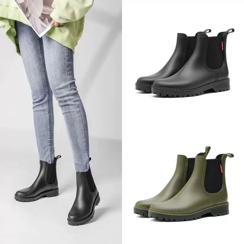 Women'S Fashion Rain Boots - Dames korte anti-slip regenlaarzen, lichtgewicht waterdichte