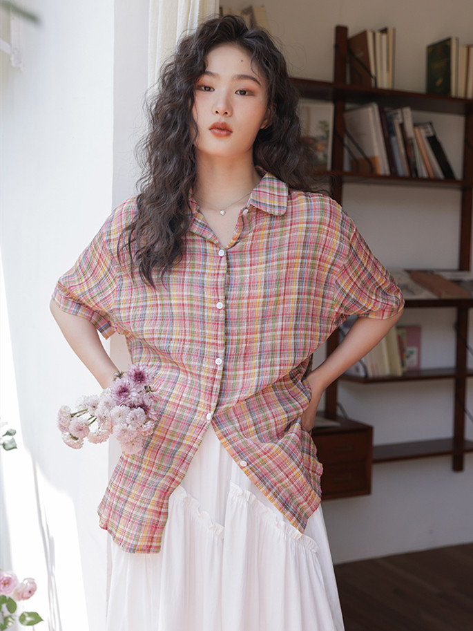 Women Fashion Blouse - Zomer Nieuwe Dames Katoenen Shirts Met