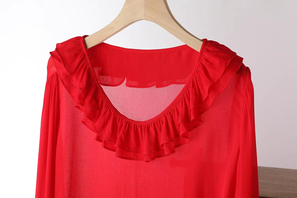Women Fashion Blouse - Koreaanse mode plus size damesblouse chiffon