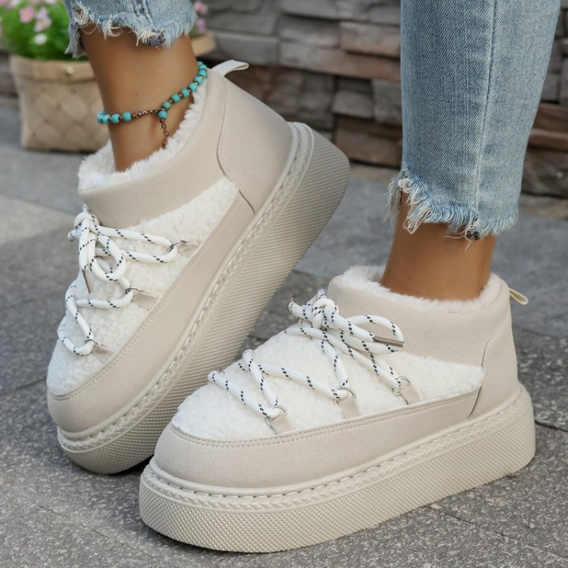 Women Fashion Youtube - 2026 Dames Winter Dikke Zool Veterschoenen