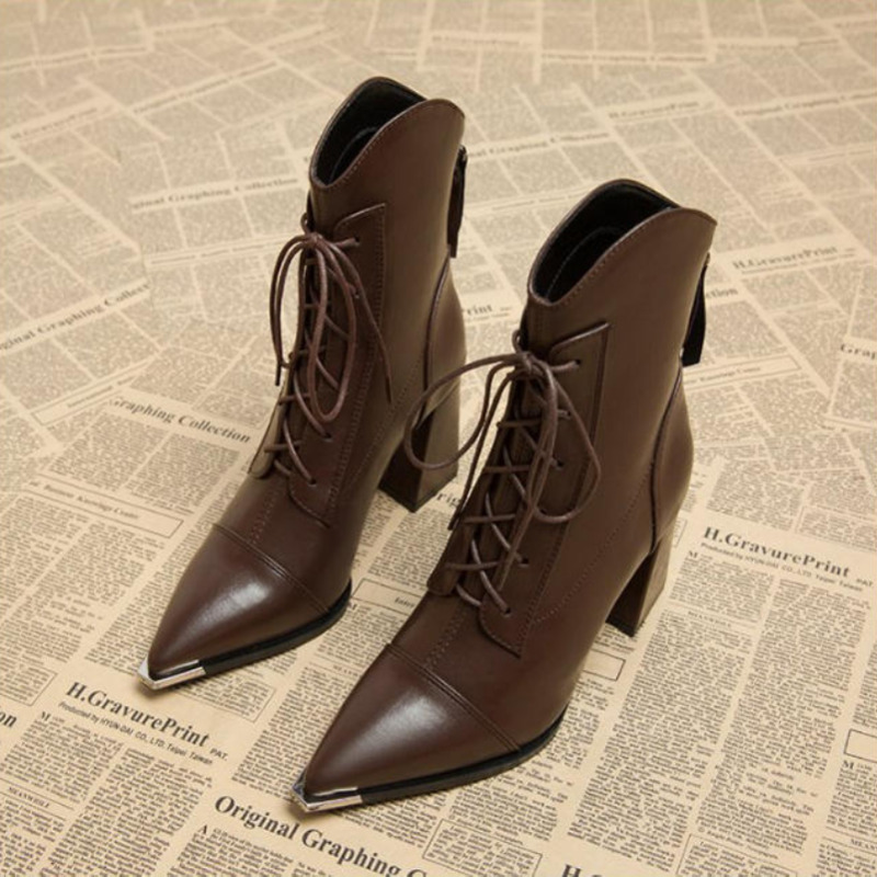 Women Fashion Trend 2025 - Dames Enkellaarsjes Mode Puntschoen Hoge Hakken