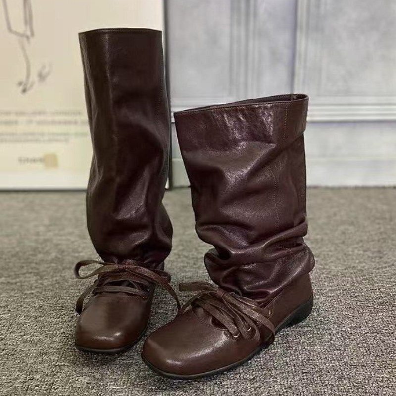Women Fashion Trend 2025 - Flats Dames Hoge Laarzen Designer Hoge