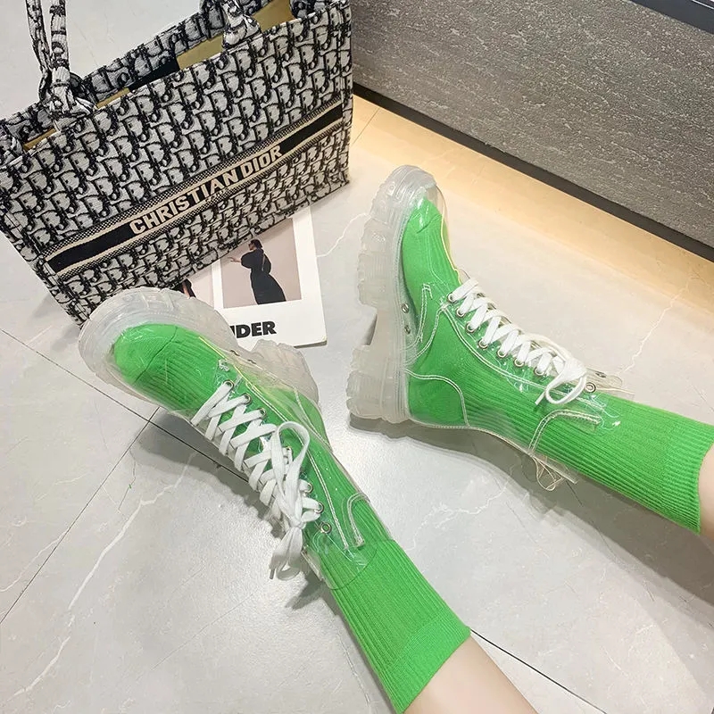 Transparante Platform Laarzen  - Women'S Fashion Rain Boots recensie en prijs