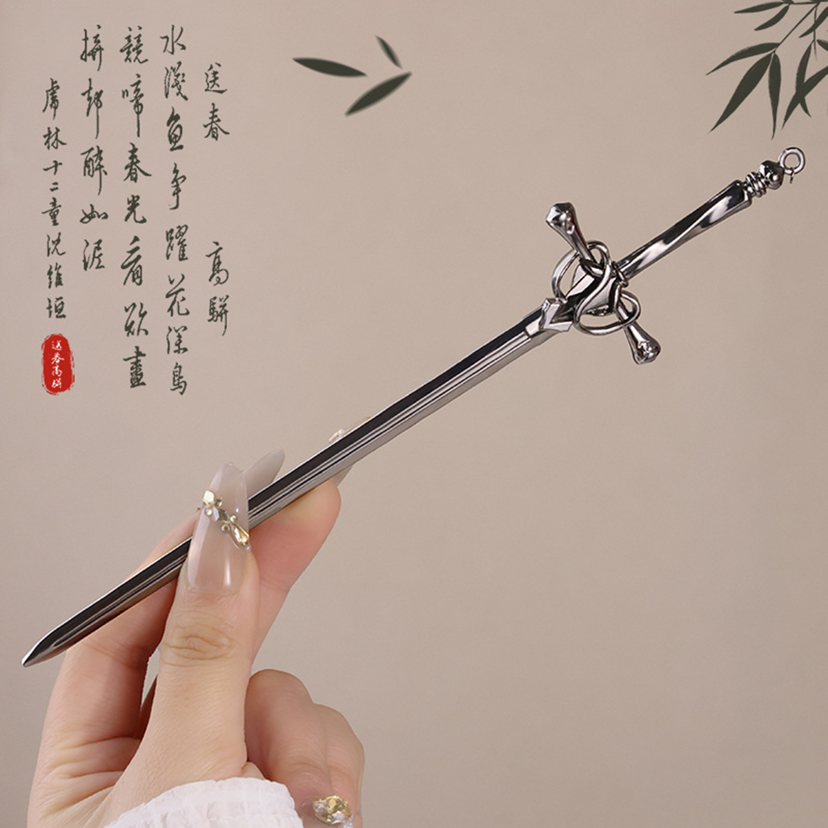 Metalen grijze zwaard-stijl ha - Women Fashion Hair Style recensie en prijs