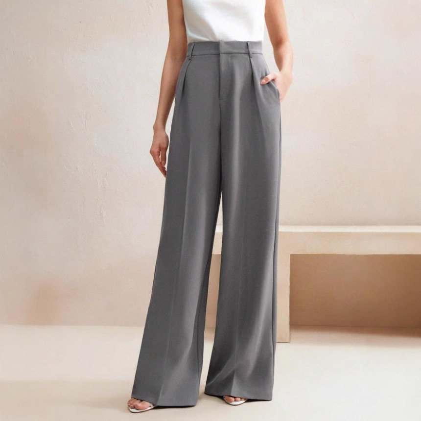 Casual wijde broek met hoge ta - Women'S Fashion Business Casual recensie en prijs